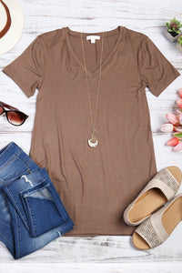 Thumbnail for Riah Fashion - Short Sleeve V-Neck Tee - 9 COLORS -