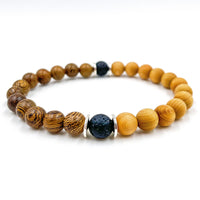 Thumbnail for Westland - Zebrawood, Cedar, & Lava Rock Mala Beaded Bracelet -