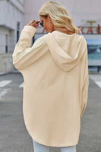 Thumbnail for Long Sleeve Buttoned Hoodie with Pockets - T - 2 COLORS -