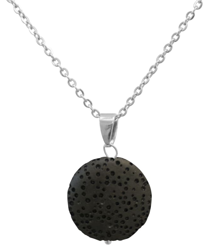 Black Lava Stone Essential Oil Necklace -