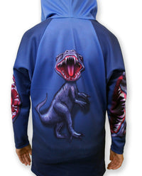 Thumbnail for Mouthman - RAPTOR-IN-BLUE Hoodie Sport Shirt - ADULT SIZES AVAILABLE! - 12 SIZES -