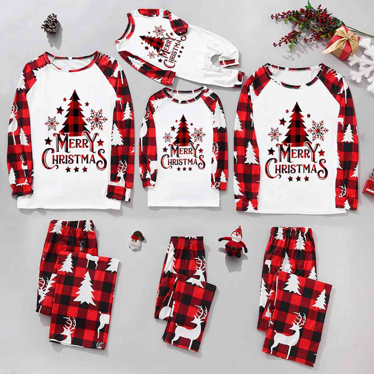 MERRY CHRISTMAS Graphic Top and Pants Set - T - SOLD BY SIZE / 2 PCS. - 4 SIZES -