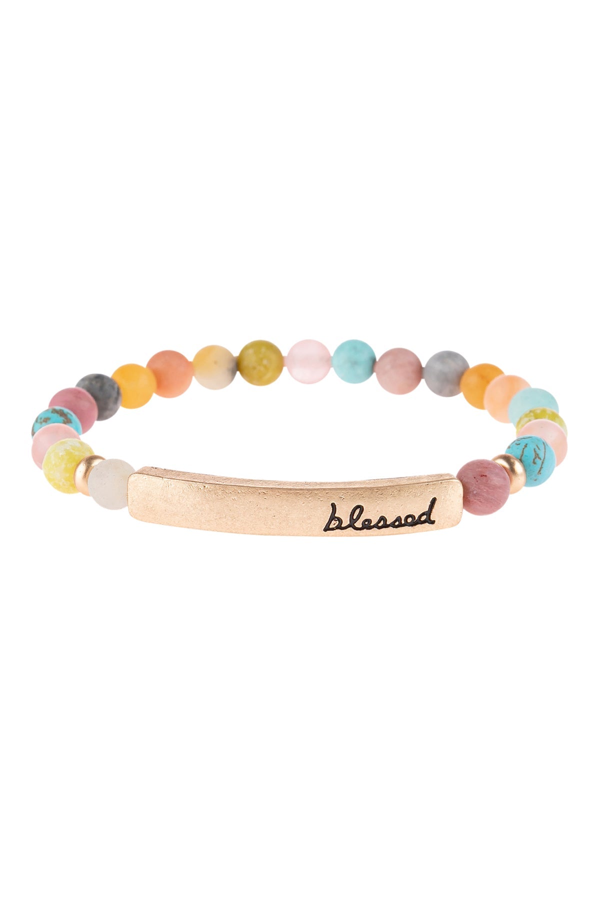 "Blessed" Charm Beads Braclet - 2 COLOR VARIATIONS -