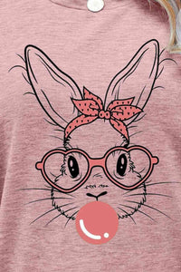 Thumbnail for Easter Bunny Graphic Round Neck T-Shirt - T - 6 COLORS -