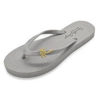 Thumbnail for SAND BY SAYA N.Y. - Gold Palm Tree - Studs Flat Flip Flops Sandals - 4 COLORS -