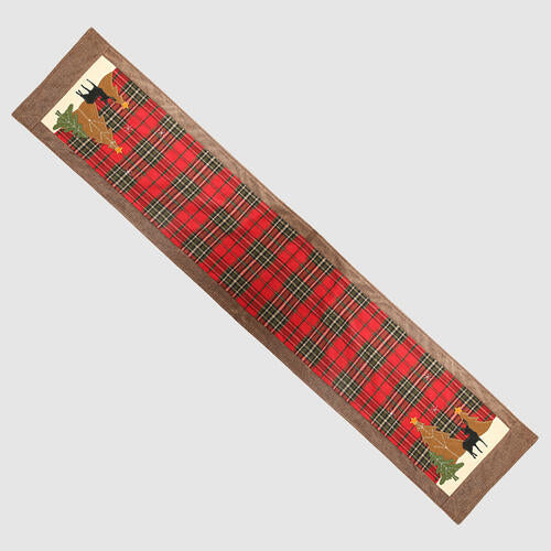 Plaid Christmas Element Table Runner - [5-10 DAY DELIVERY] - T - 1 COLOR -