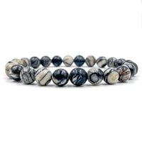 Thumbnail for Union - Black Silk Stone Gemstone Beaded Bracelet -