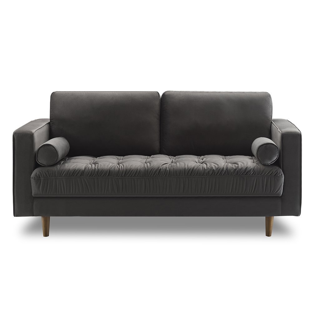 GFURN - Bente Tufted Velvet Loveseat 2-Seater Sofa - Grey - 1 COLOR -