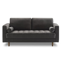 Thumbnail for GFURN - Bente Tufted Velvet Loveseat 2-Seater Sofa - Grey - 1 COLOR -