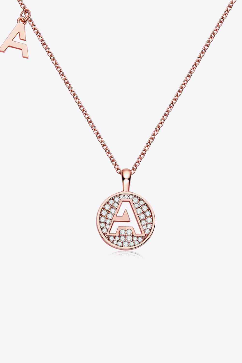 Moissanite A to J Initial Pendant Necklace