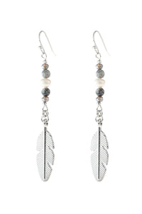 Thumbnail for Cast Feather Dangle Earrings - 8 COLORS -