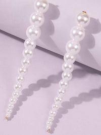 Thumbnail for BCNY - Elegant Line of Pearl Drop Earrings -