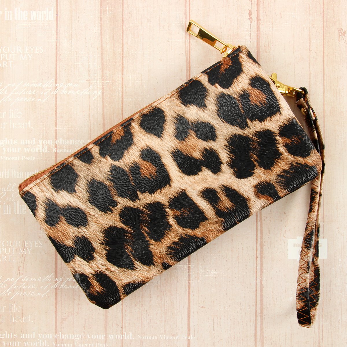 Riah Fashion - Faux Crossbody Wristlet Bag - 5 LEOPARD COLORS -