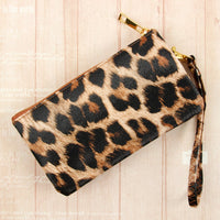 Thumbnail for Riah Fashion - Faux Crossbody Wristlet Bag - 5 LEOPARD COLORS -