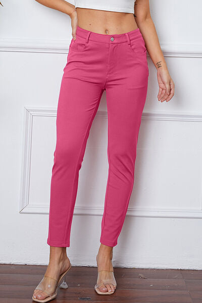 Basic Bae Full Size High Waist Skinny Pants - T - 2 COLORS -