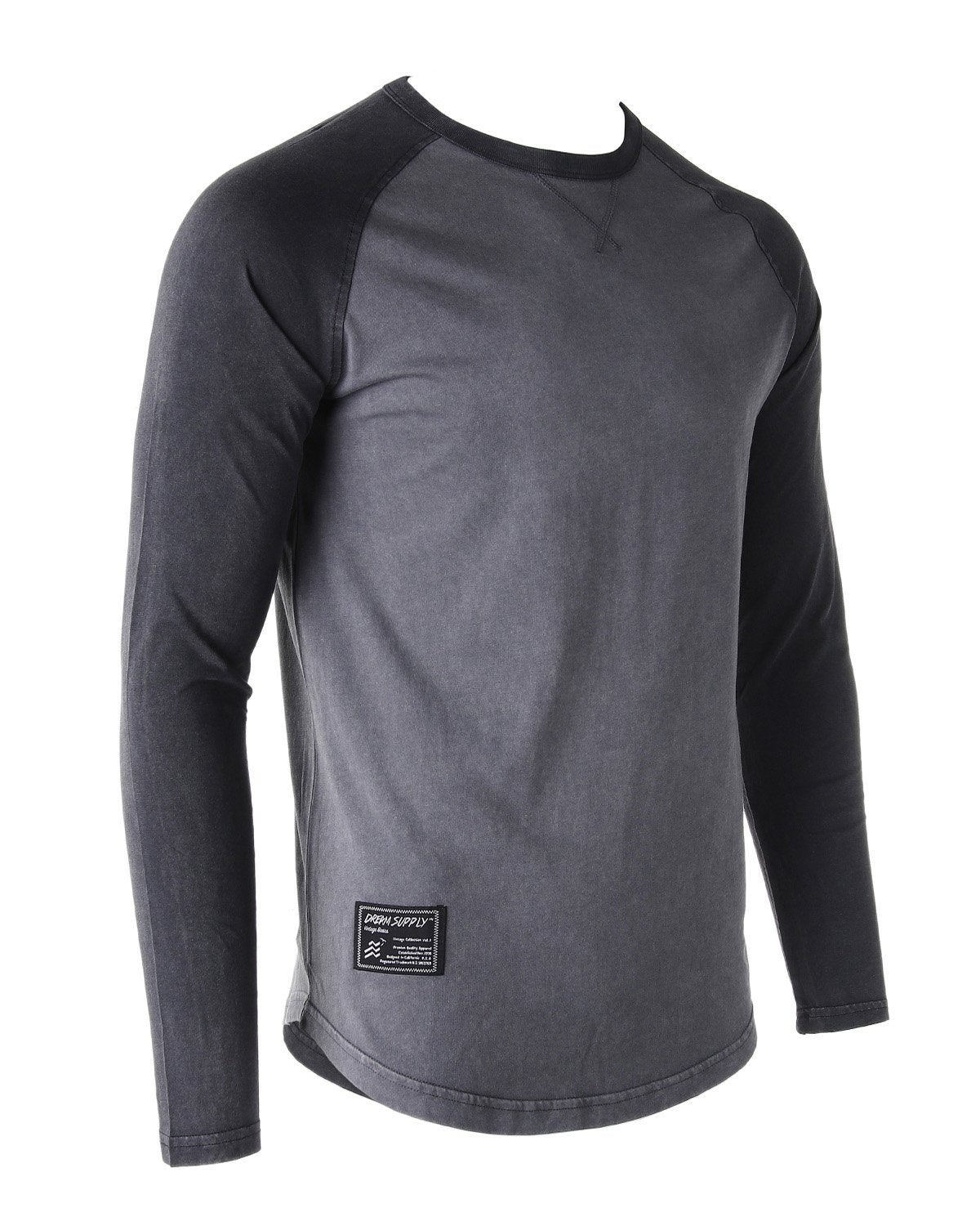 Mens Athletic Fit Baseball Retro Contrast Long Sleeve Raglan T-Shirt - 1 COLOR