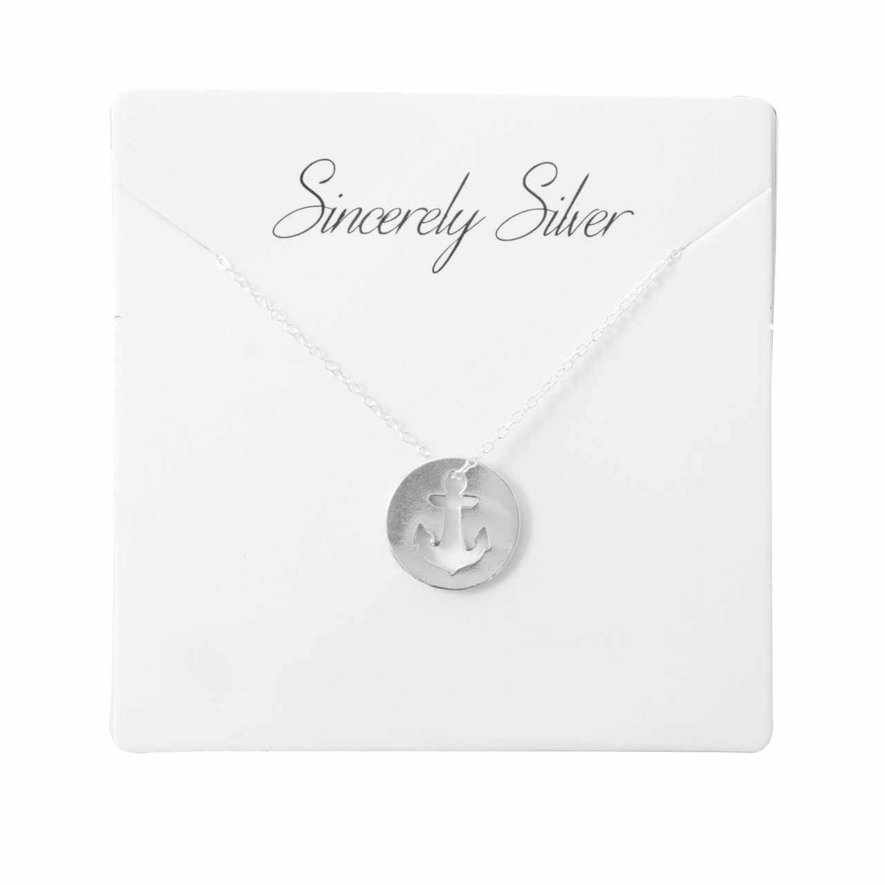 Sincerely Silver - Anchor Necklace - Sterling Silver - 2 PENDANT SIZES -