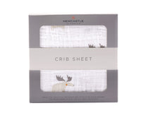 Thumbnail for Newcastle - Mister Moose Cotton Muslin Crib Sheet -