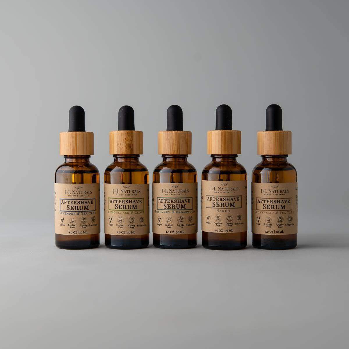 J & L Naturals - Aftershave Serum Bundle ($90 Value) - 5 PCS. - 6 SCENTS -