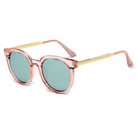 Thumbnail for Findlay | CD07 - Women's Retro Mirrored Lens Horned Rim Round Sunglasses - 5 COLORS -