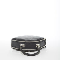 Thumbnail for Kiss Circle Shape Leather Crossbody Bag Black -