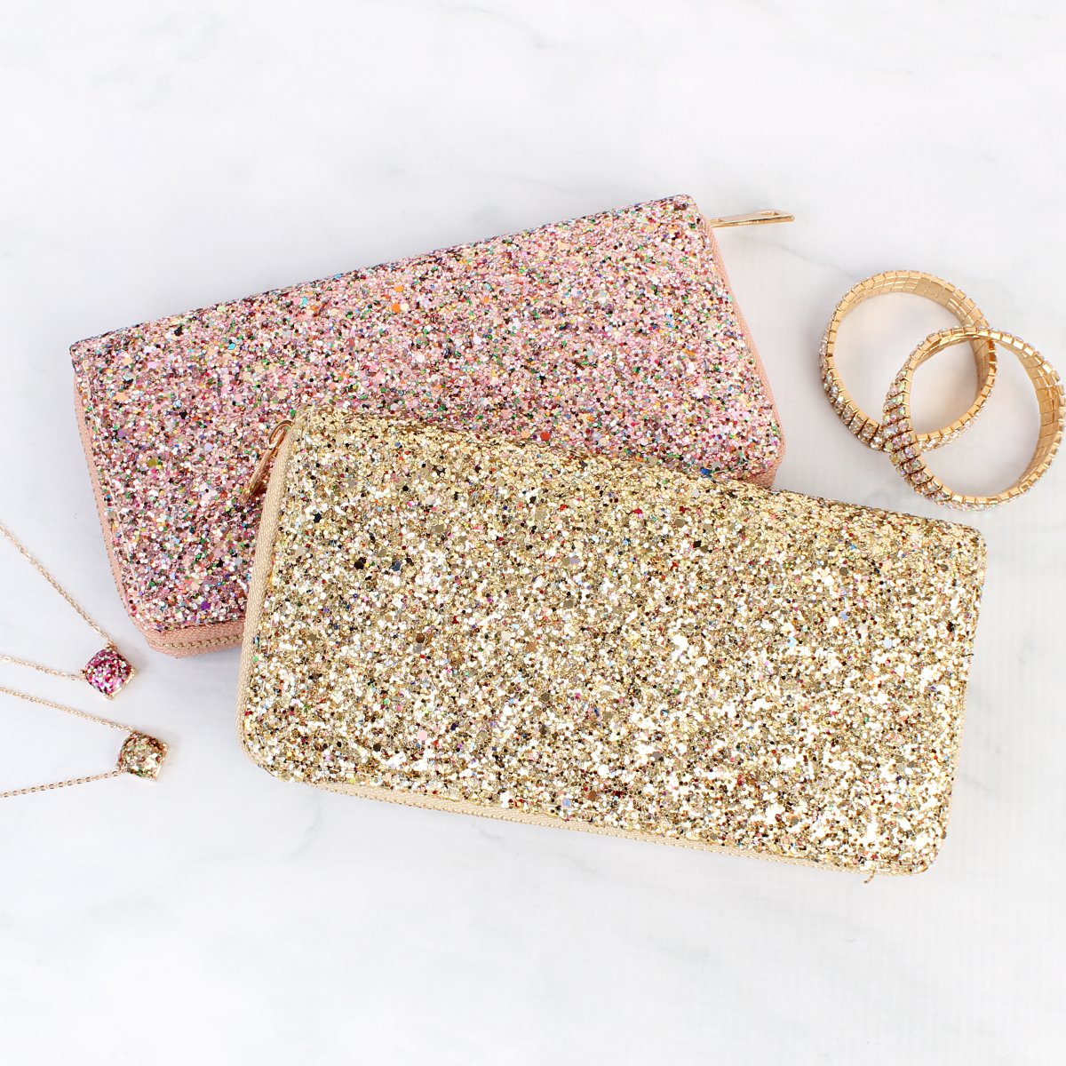 Glitter Zipper Wallet - 8 COLORS -