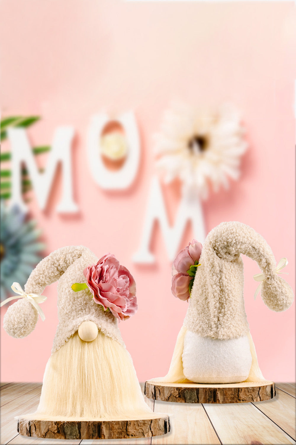 Special Occasion / Mother's Day Flower Decor Pom-Pom Trim Gnome - 13" - 1 TYPE - [5-10 DAY DELIVERY] - T -