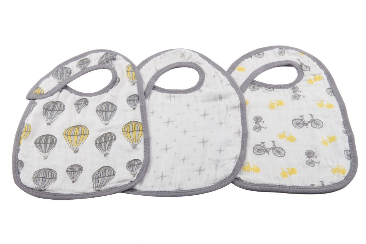 Traveler Bamboo Muslin Snap Bibs 3PK -