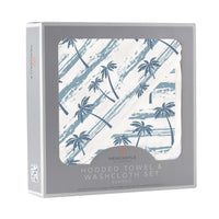 Thumbnail for Newcastle - Ocean Palm Trees Bamboo Hooded Towel and Washcloth Set -