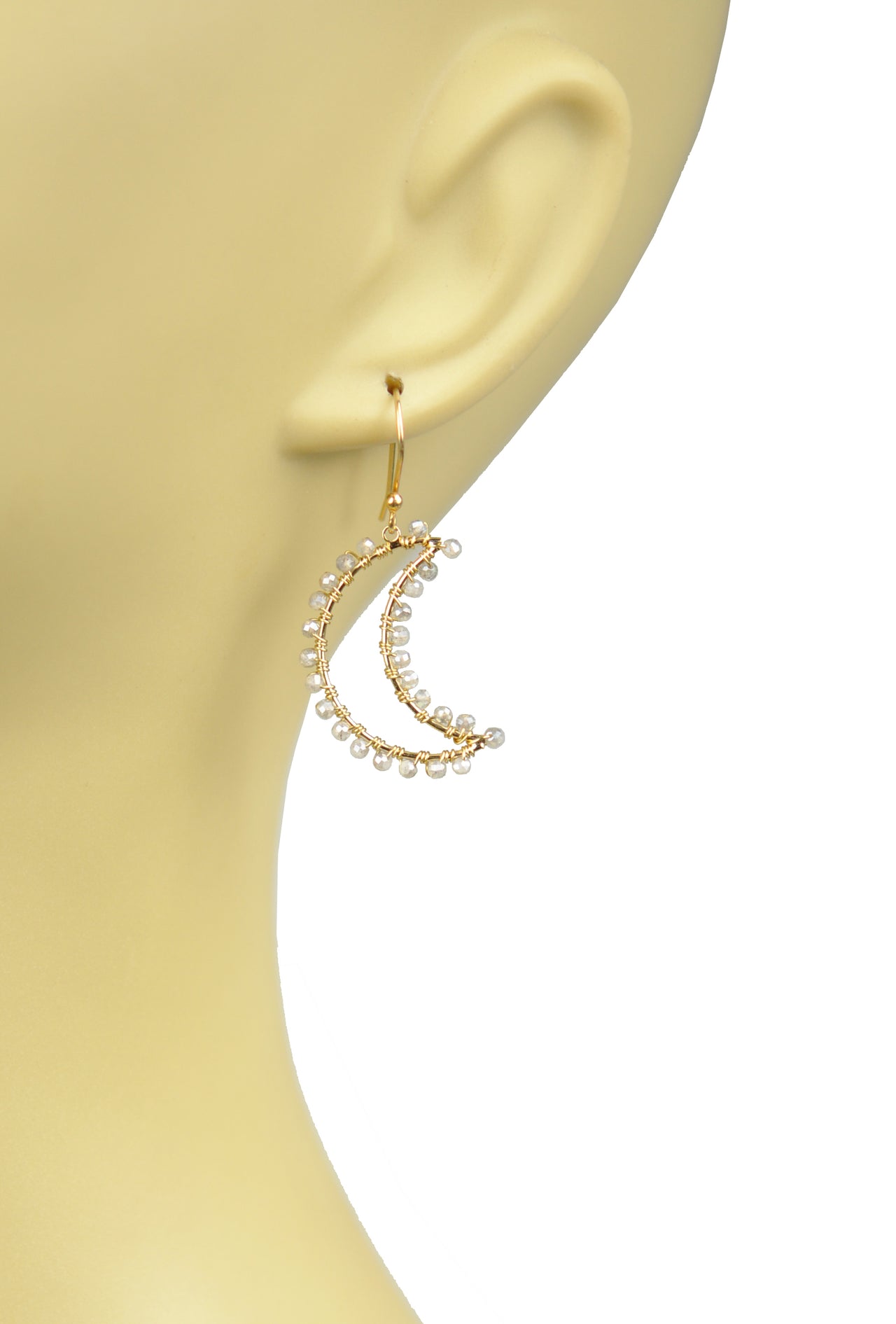 Gena Myint - Labradorite Crescent Moon Earrings -