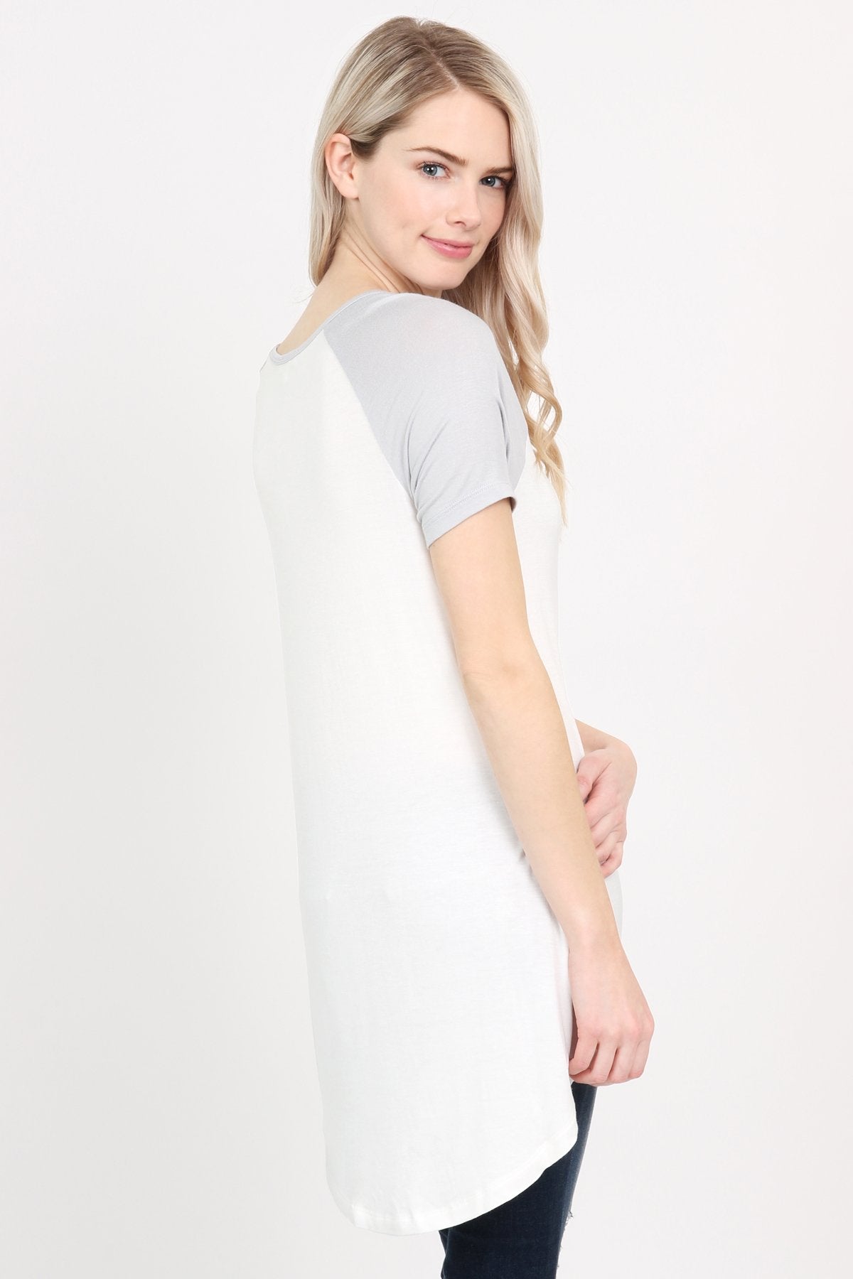 Riah Fashion - Short Sleeve Raglan Top - 4 COLORS -