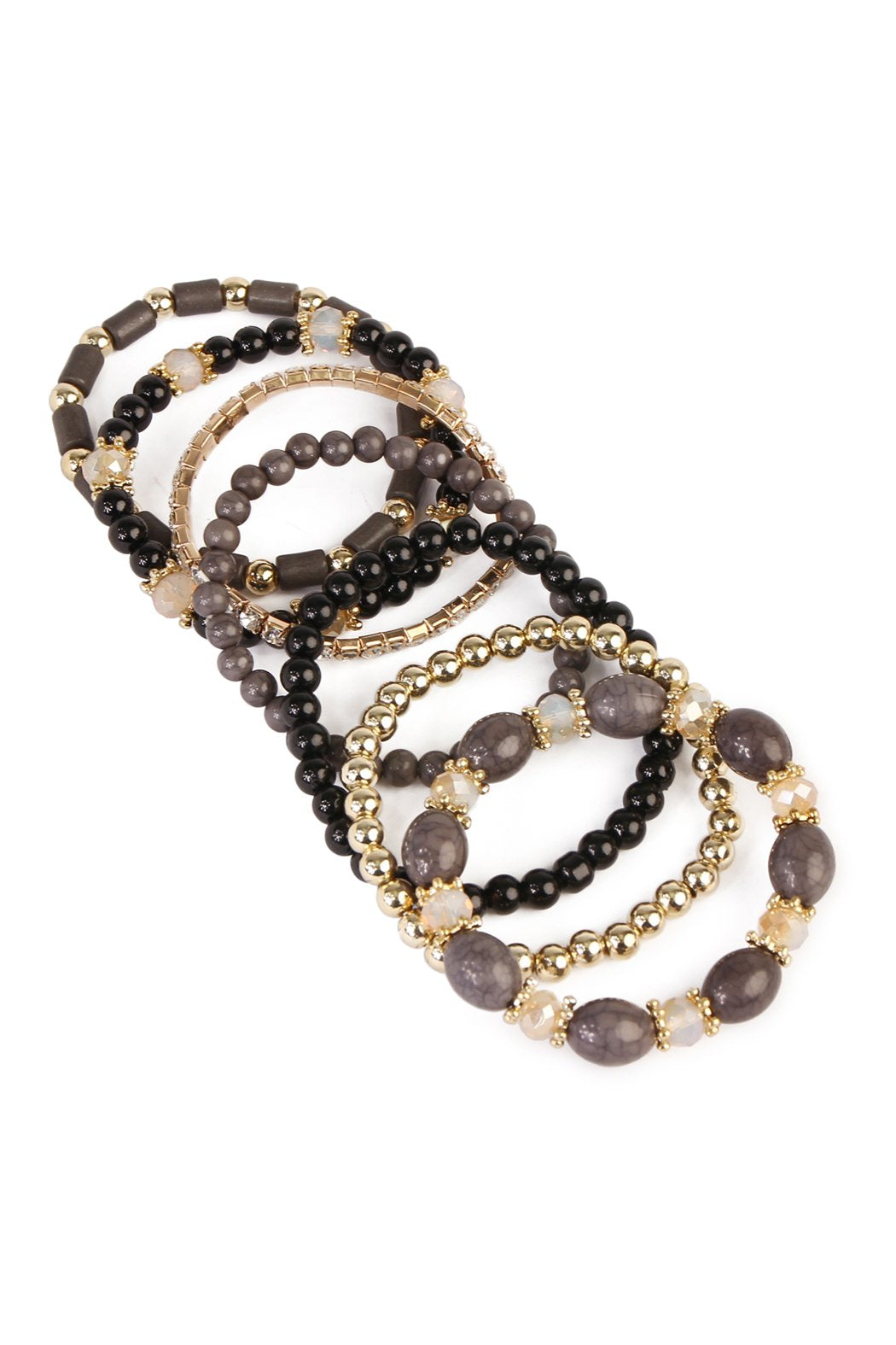 Riah Fashion -  - Multibead Stackable Bracelet - 7 COLORS -