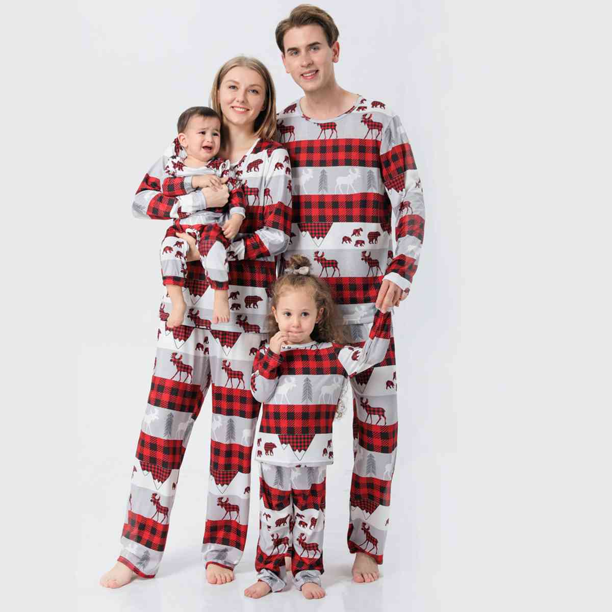 KIDS Reindeer & Plaid Top and Pants Set - T -