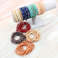 Thumbnail for Seven Lines Glass Beads Stretch Bracelet - 22 COLORS