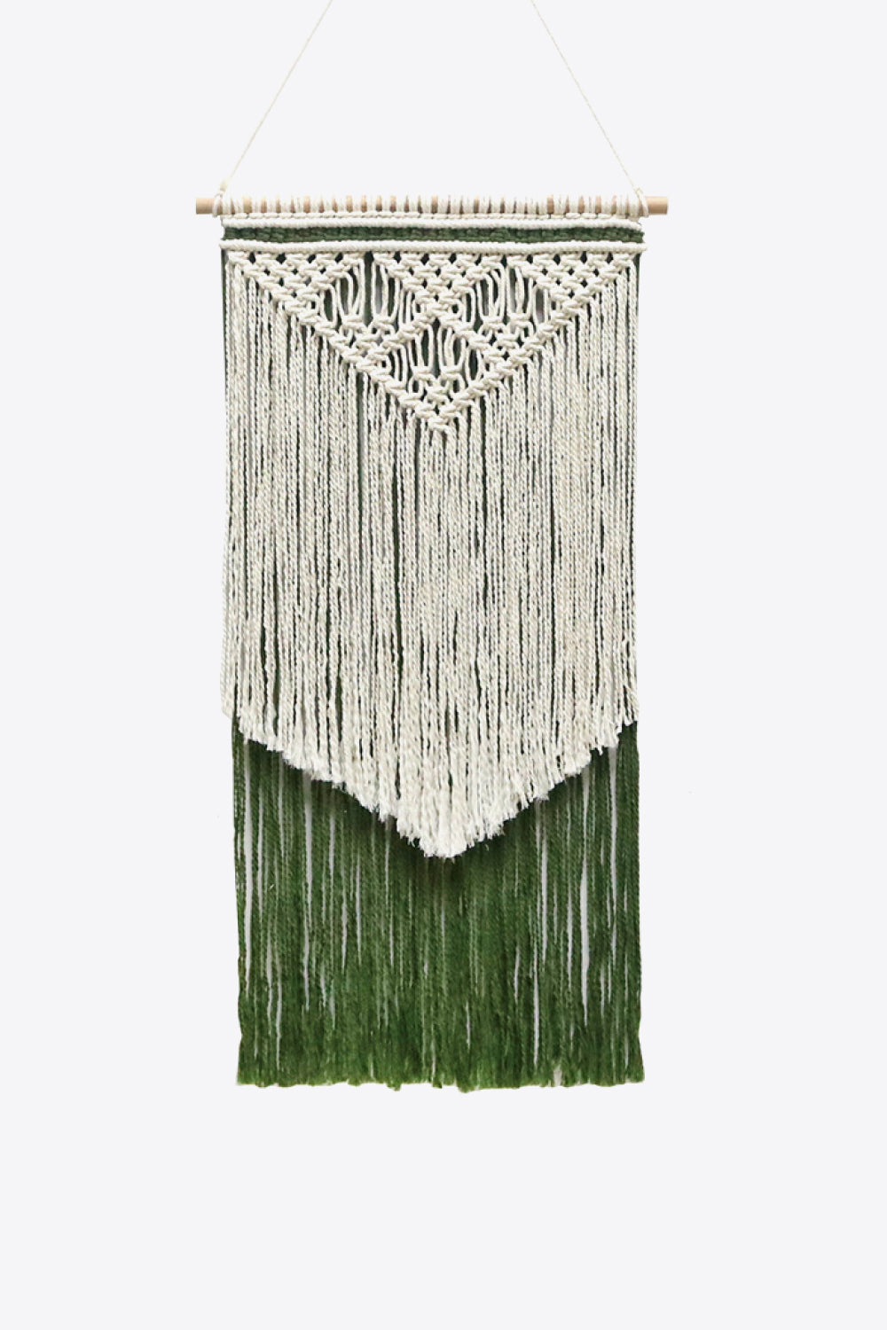 Contrast Fringe Handmade Macrame Wall Hanging - 15.7" X 31.5" - T - 1 COLOR -