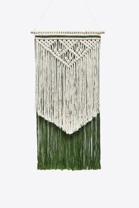 Thumbnail for Contrast Fringe Handmade Macrame Wall Hanging - 15.7