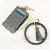 Thumbnail for Riah Fashion - Ostrich Id Card Keychain - 5 COLORS -