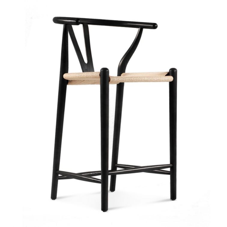 GFURN - Dagmar Counter Stool - Black & Natural Cord - 1 COLOR -