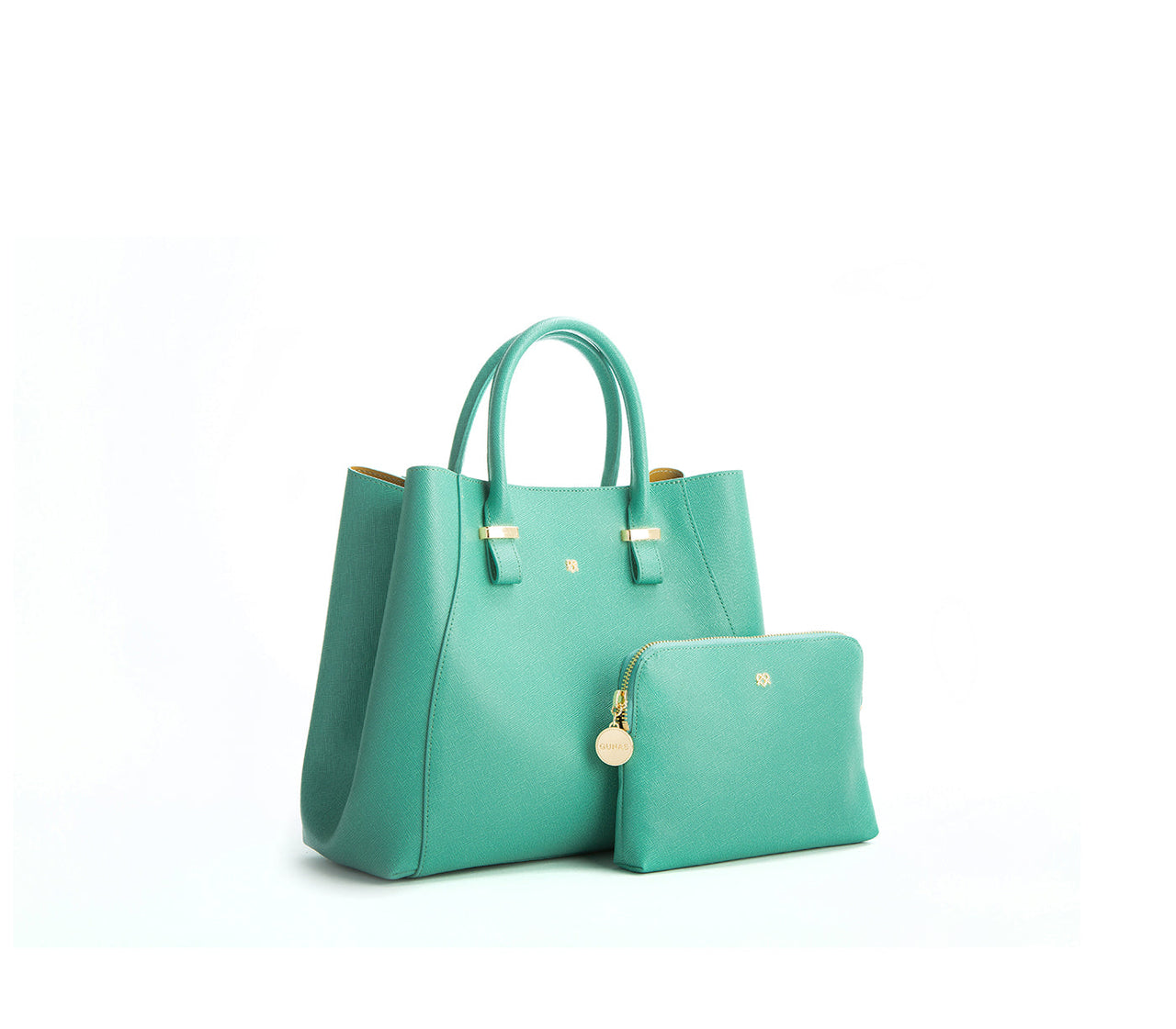 GUNAS NEW YORK - Jane - Tiffany Blue Vegan Leather Satchel with dust bag - 1 COLOR -