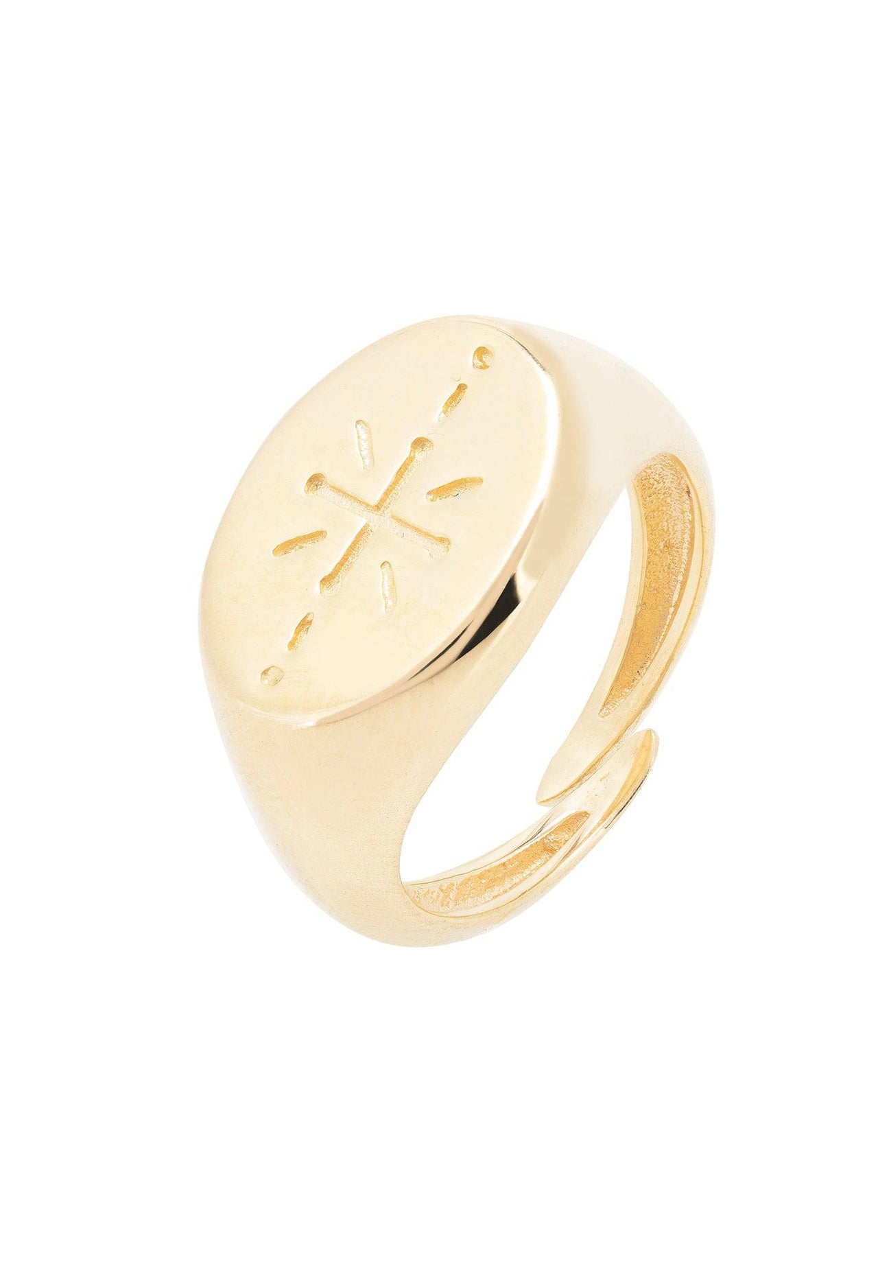 LATELITA - Signet Ring Star Burst Gold -