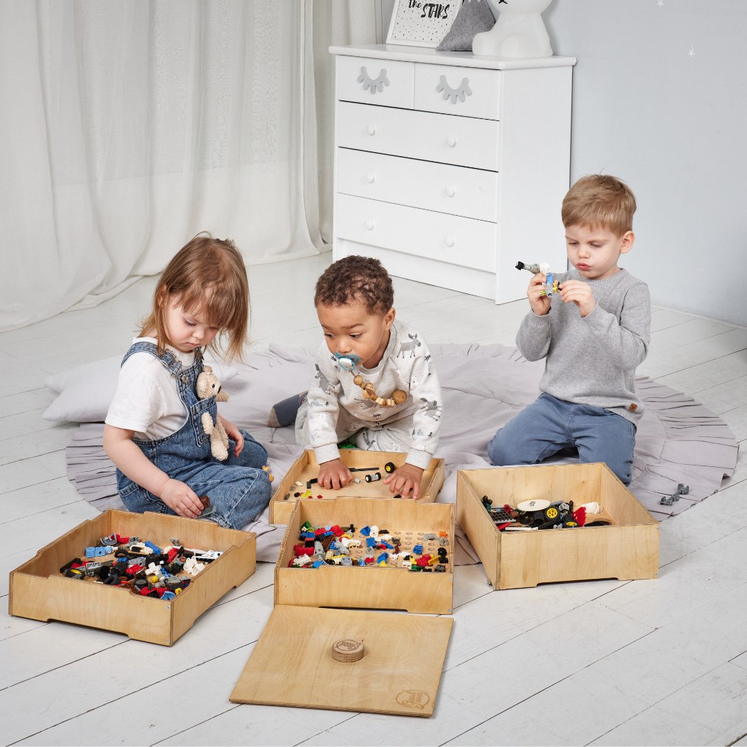 3in1 Montessori Shelves Set: Bookshelf + Toy Shelf + Lego Sorter