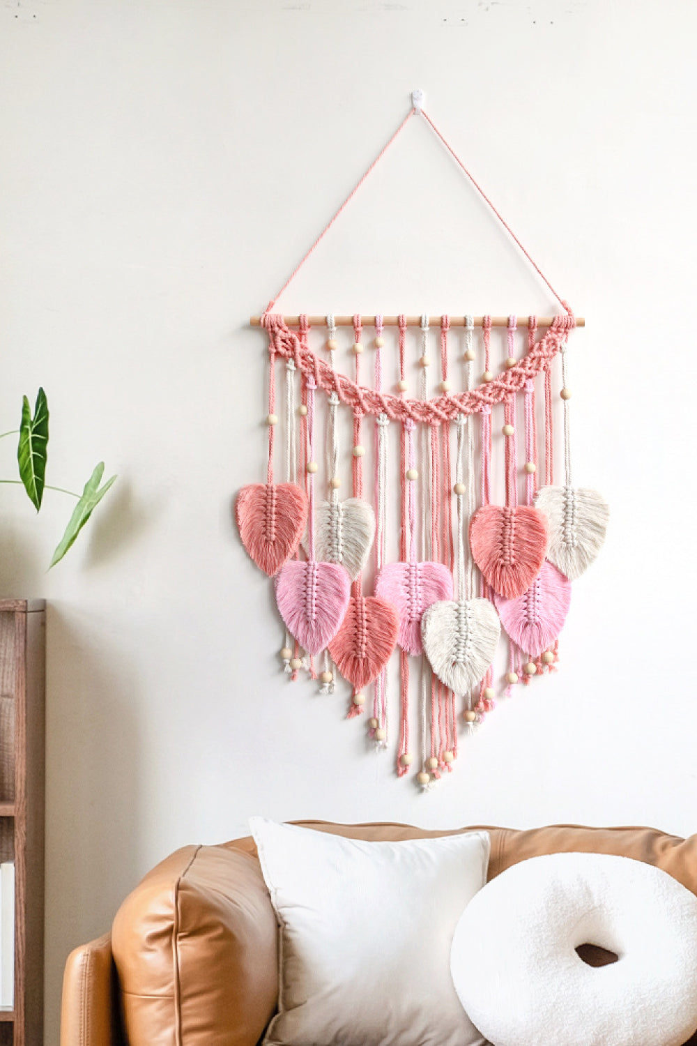 Macrame Leafs & Beads & Fringe Wall Hangings - T - 2 COLOR SCHEMES -