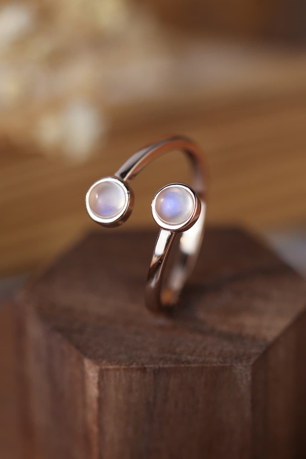 High Quality Natural Moonstone 925 Sterling Silver Toi Et Moi Ring - T - 1 SIZE FIT - 2 FINISHES -