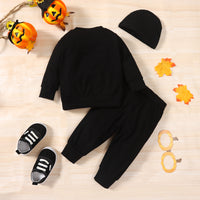 Thumbnail for Skeleton Pattern Round Neck Sweatshirt and Bone Pattern Pants Set - 3 PCS. - T - 1 COLOR -