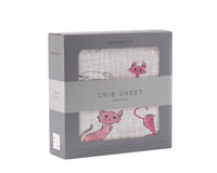 Thumbnail for Newcastle - Playful Kitty Bamboo Muslin Crib Sheet -