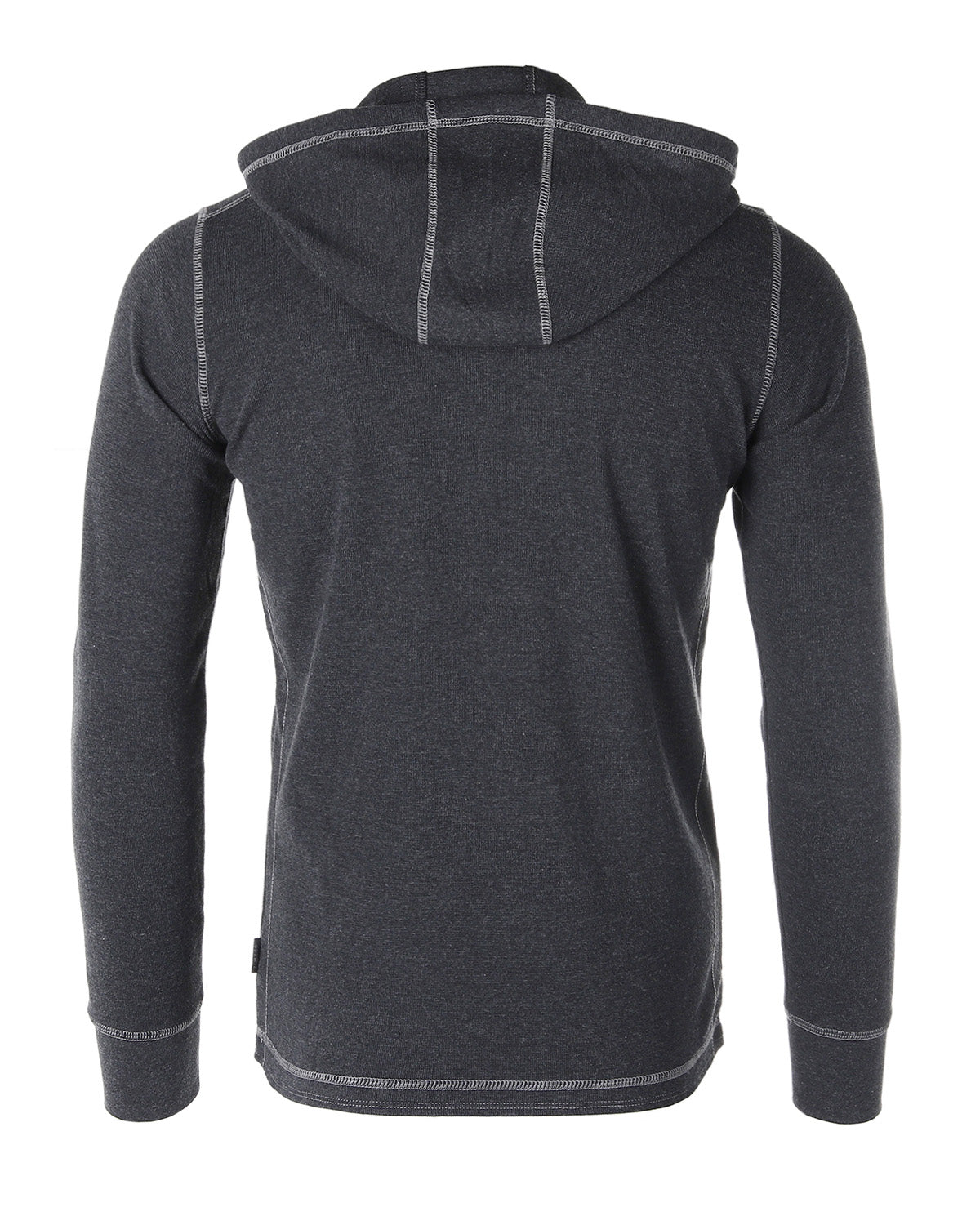 Mens Vintage Dyed Thermal Long Sleeve Lightweight Fashion Hooded Henley - 1 COLOR