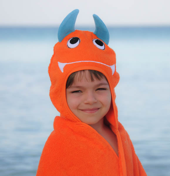 Little Ashkim - Monster Hooded Cotton Turkish Towel: Little Kid - 1 COLOR -