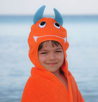 Thumbnail for Little Ashkim - Monster Hooded Cotton Turkish Towel: Little Kid - 1 COLOR -