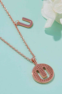 Thumbnail for Moissanite U to Z Initial Pendant Necklace