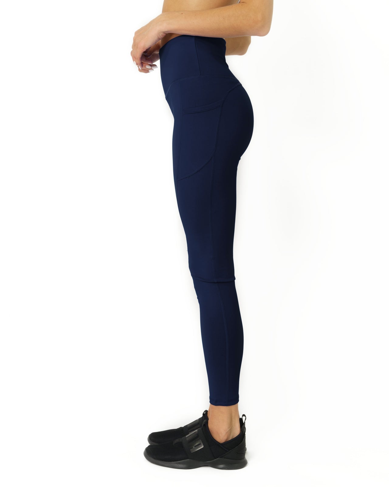 Savoy - High Waisted Yoga Leggings with pocket - Navy Blue - 1 COLOR -